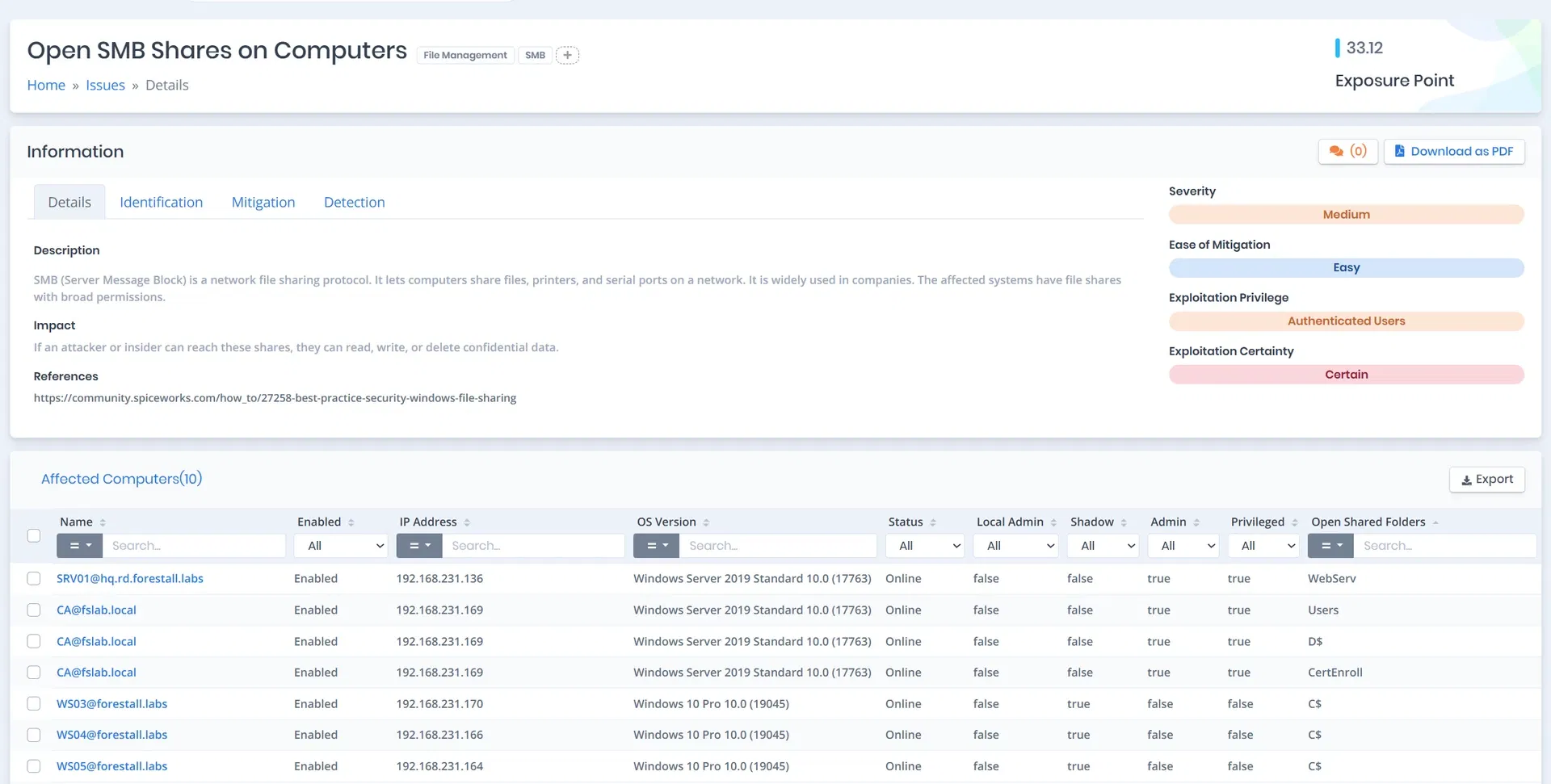 SMB Share Analysis