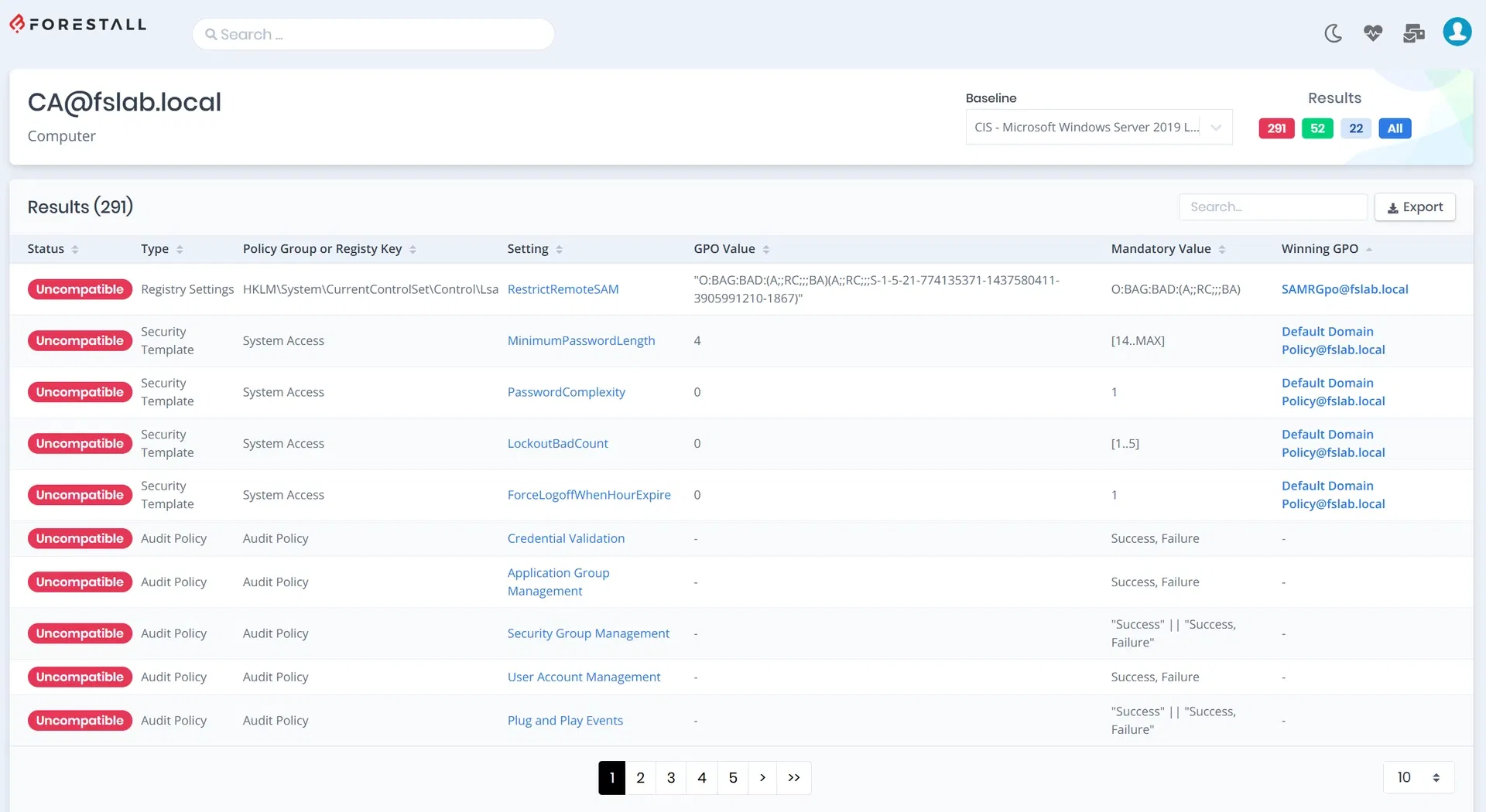 RSoP Settings Analysis