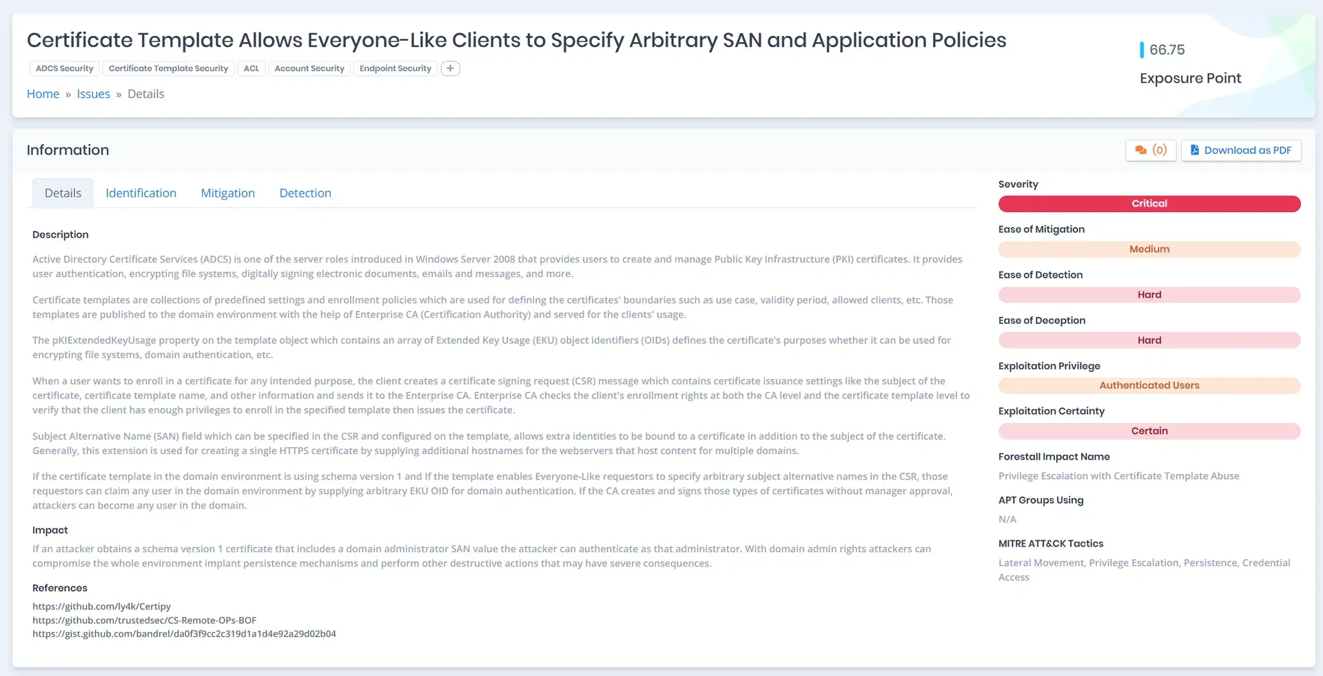 ADCS and identity services misconfigurations exploited by ransomware operators