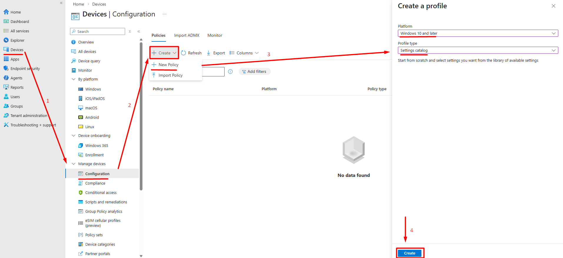Intune Interface