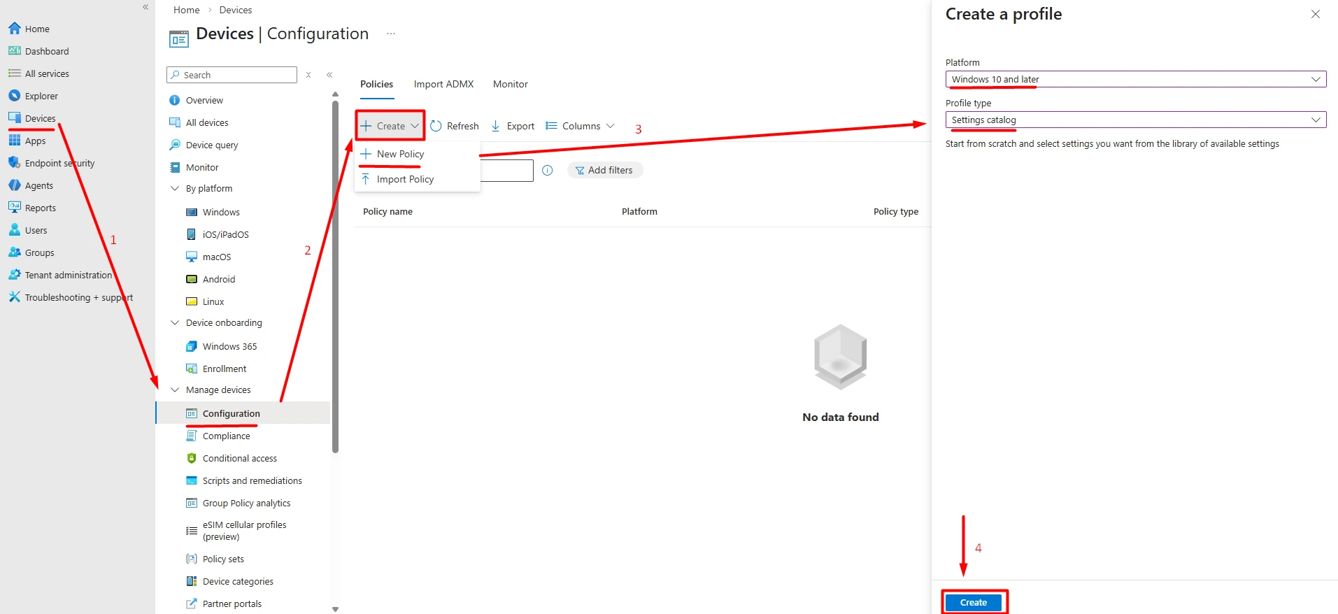 Intune Interface