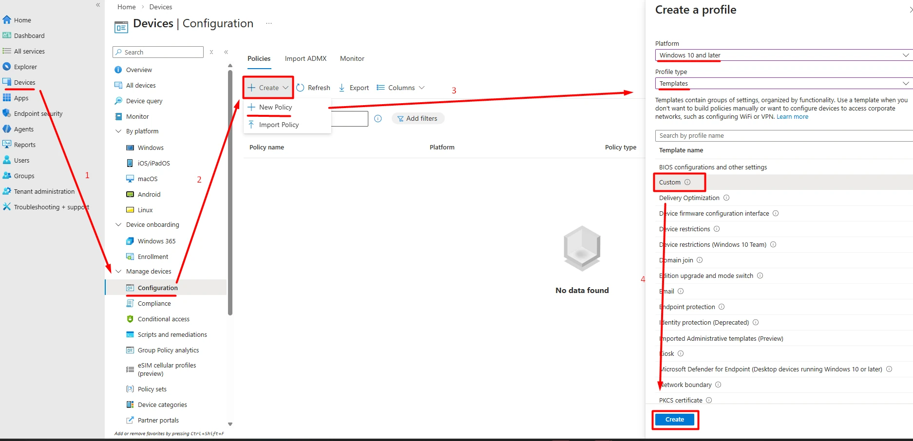 Intune Interface