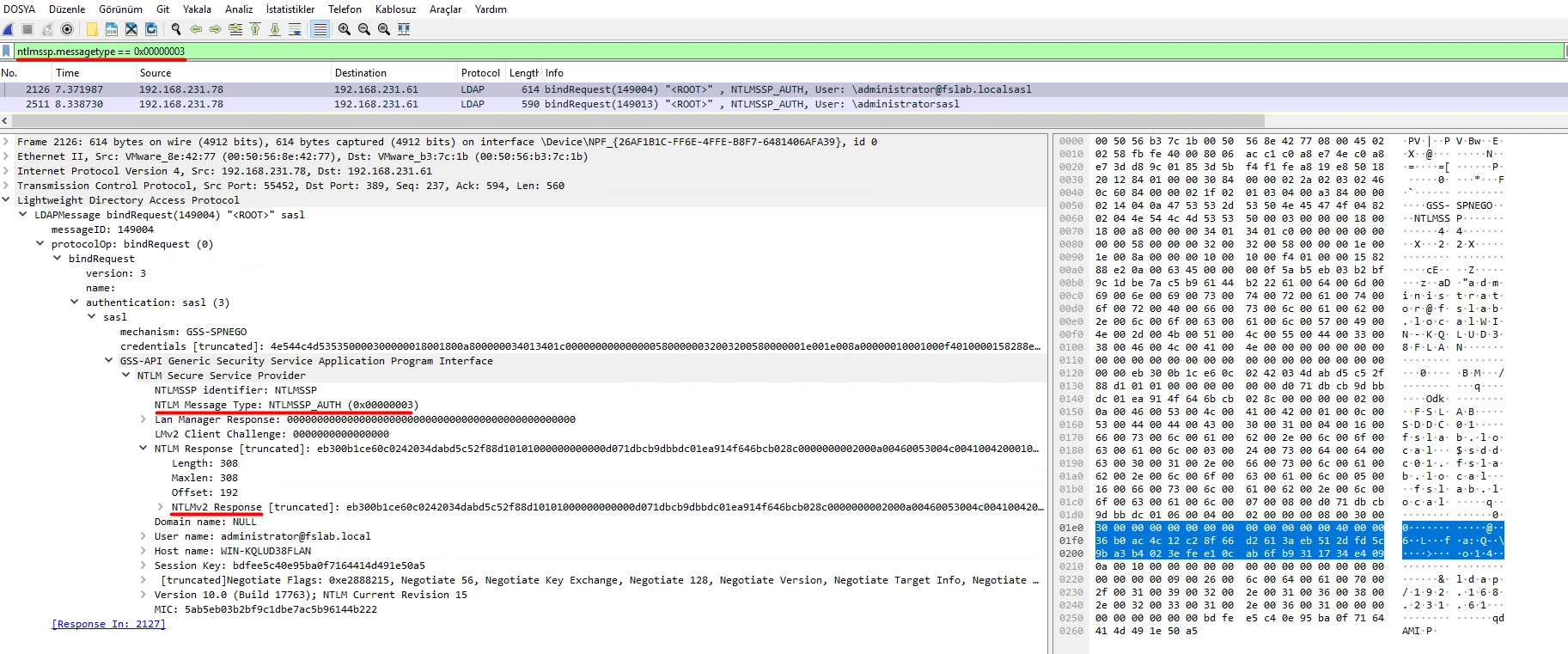 Wireshark NTLM Detection