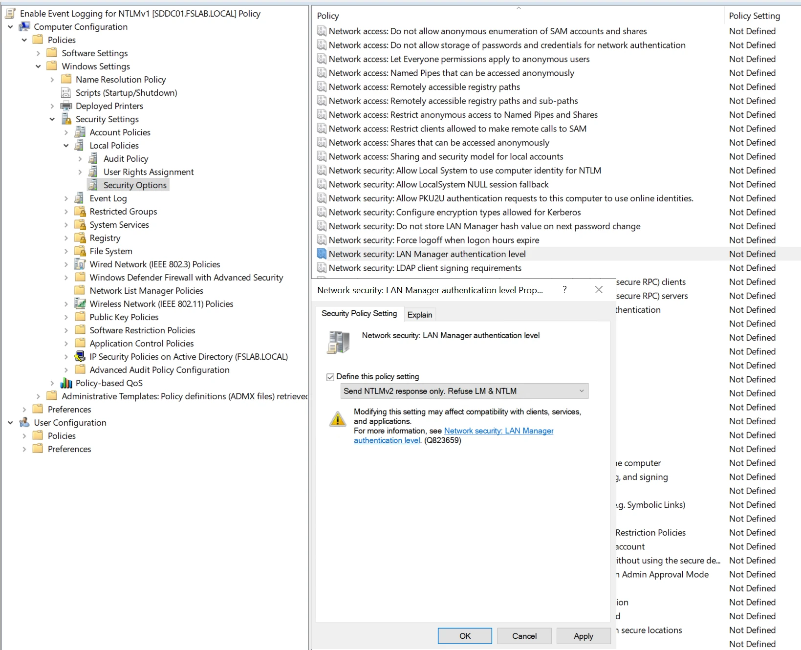 NTLMv1 Disabling