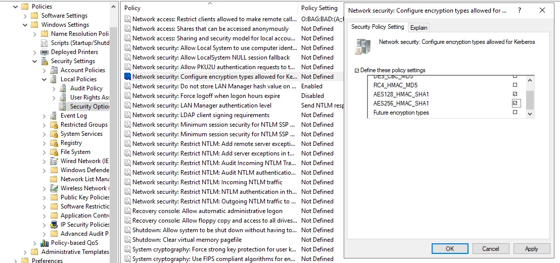 GPO AES Enable