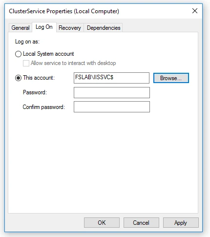 Logon as service