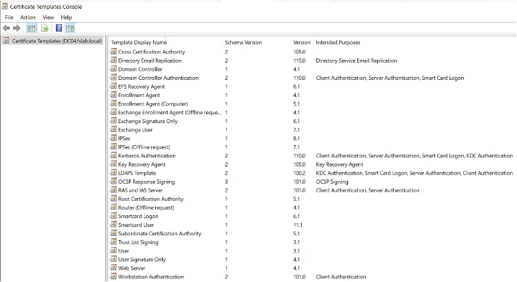 Schema Version Validation in Certtmpl.msc