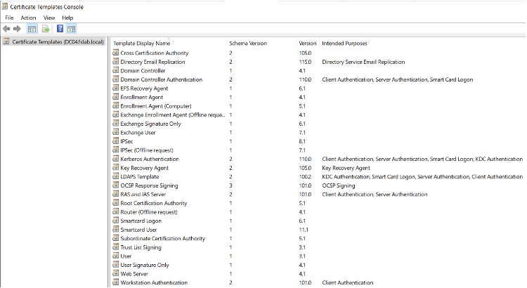 Schema Version Validation in Certtmpl.msc